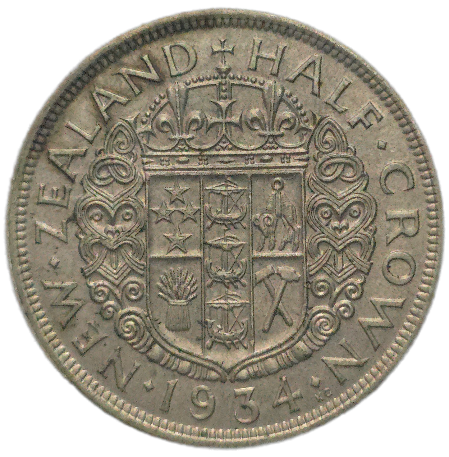 1934 New Zealand Half Crown, aEF