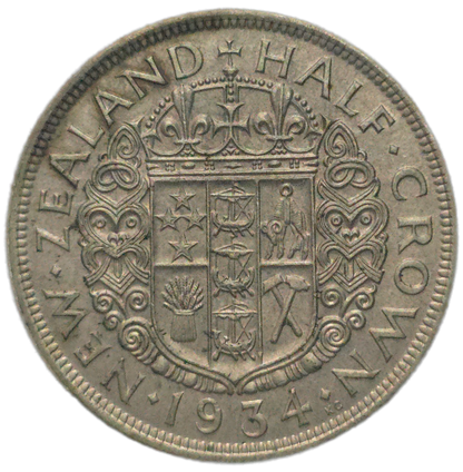 1934 New Zealand Half Crown, aEF