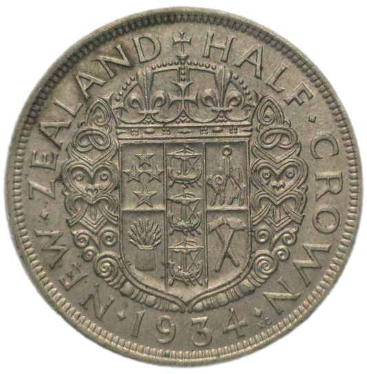 1934 New Zealand Half Crown, aEF