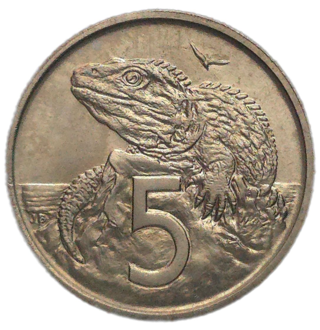1967 New Zealand 5 Cents