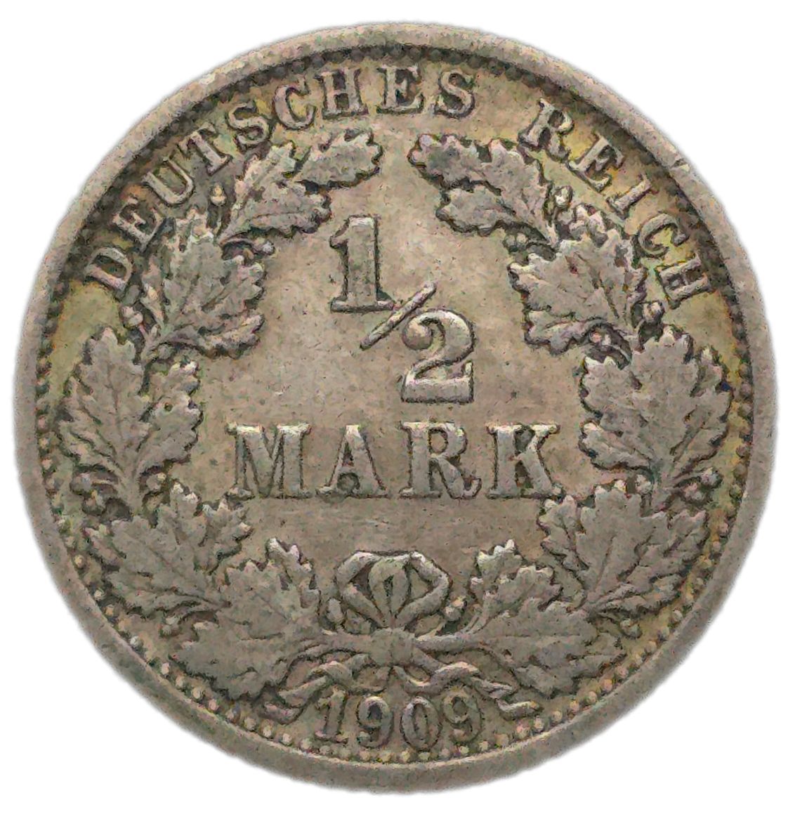 1909 Germany 1/2 Mark