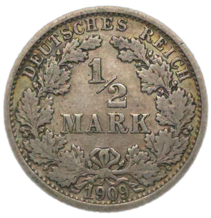 1909 Germany 1/2 Mark