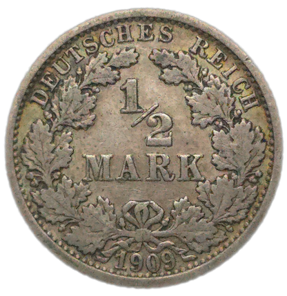 1909 Germany 1/2 Mark