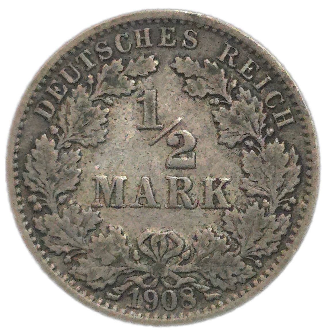 1908 Germany 1/2 Mark
