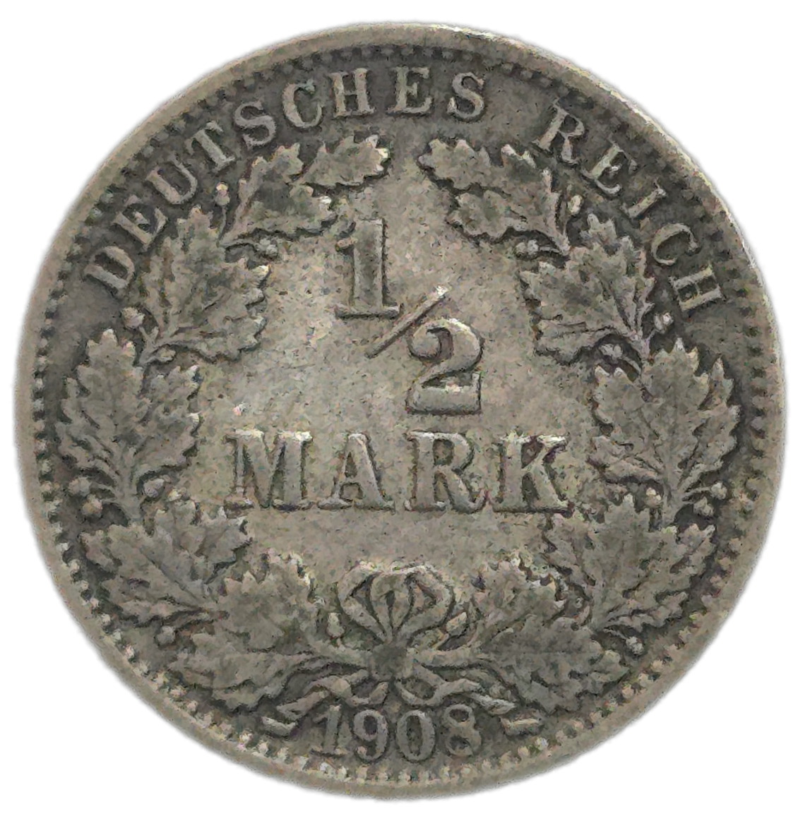 1908 Germany 1/2 Mark