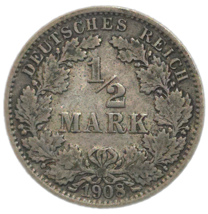 1908 Germany 1/2 Mark