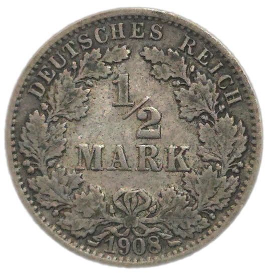 1908 Germany 1/2 Mark