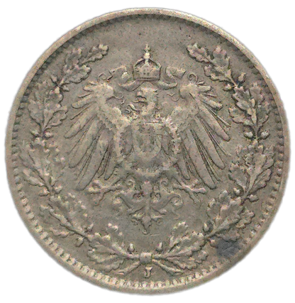 1908 Germany 1/2 Mark