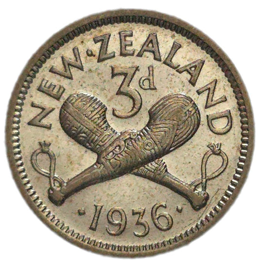 1936 New Zealand Threepence, gEF
