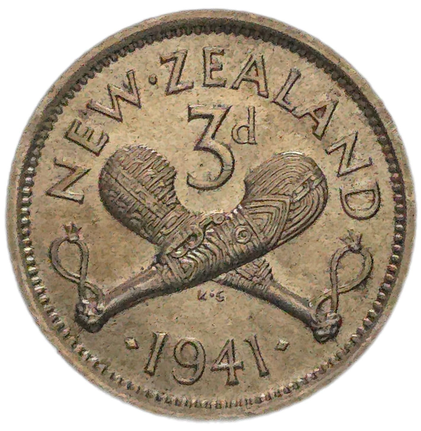 1941 New Zealand Threepence, gEF