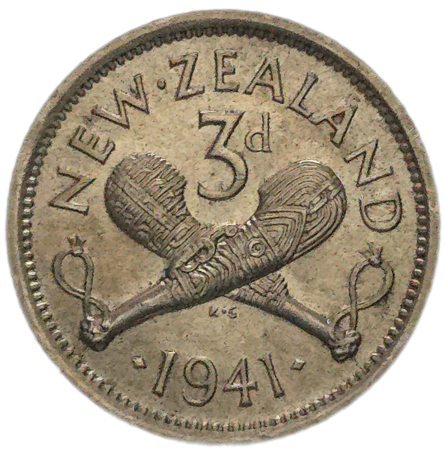 1941 New Zealand Threepence, gEF