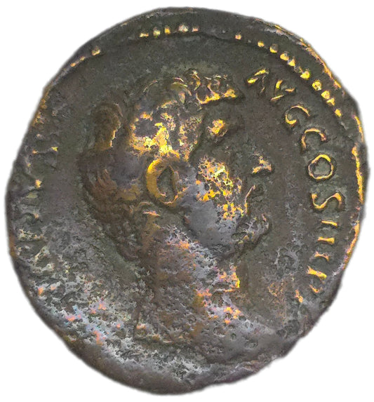 134–138AD Ancient Rome Hadrian Dupondius