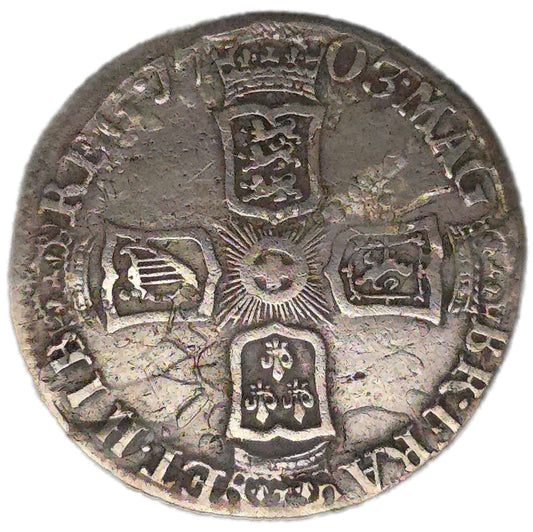 1703 United Kingdom Sixpence, Queen Anne VIGO