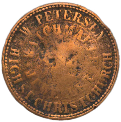 1863-69 New Zealand Trade Token W Petersen