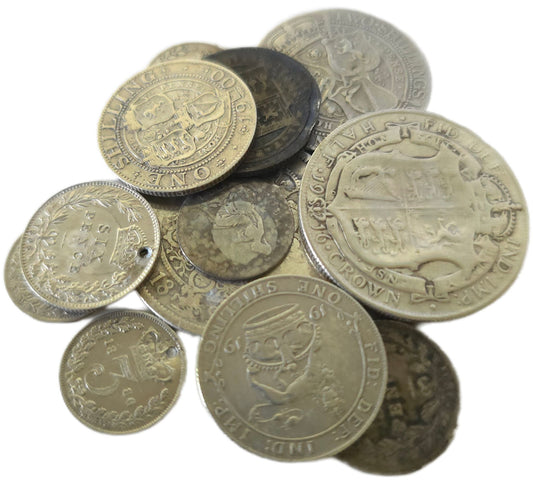 1837–1919 British Sterling Silver Coinage, 1.95ozt ASW