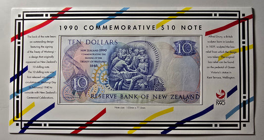 1990 Ten Dollar Note 150 Years Waitangi Commemorative