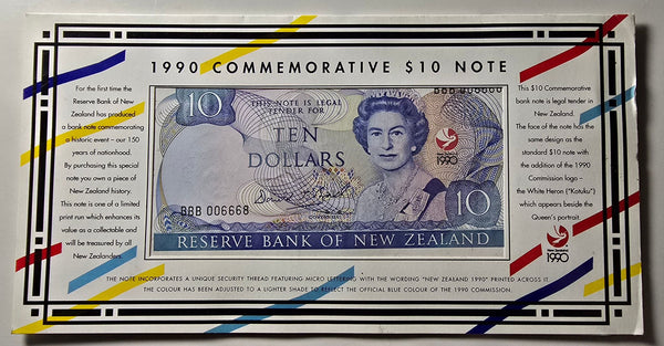 1990 Ten Dollar Note MBL Prefix Waitangi Commemorative – The Half Crown