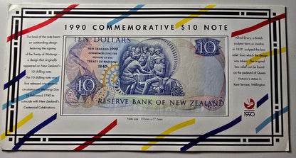 1990 Ten Dollar Note 150 Years Waitangi Commemorative