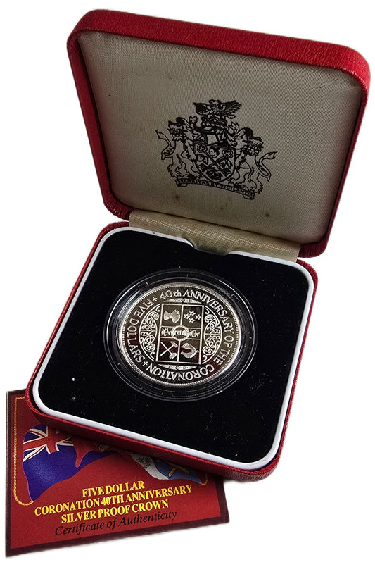 1993 New Zealand $5 Coronation Silver Proof