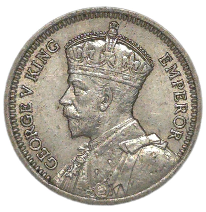 1934 New Zealand Threepence, die crack error gVF