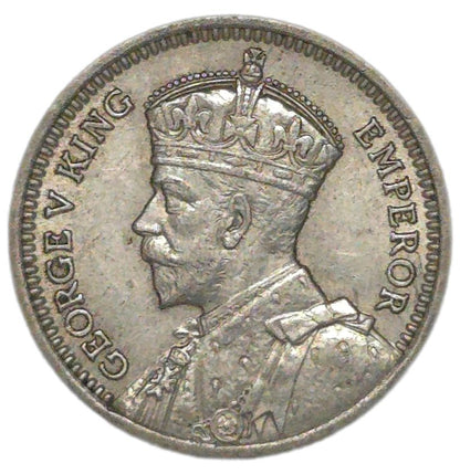 1934 New Zealand Threepence, die crack error gVF