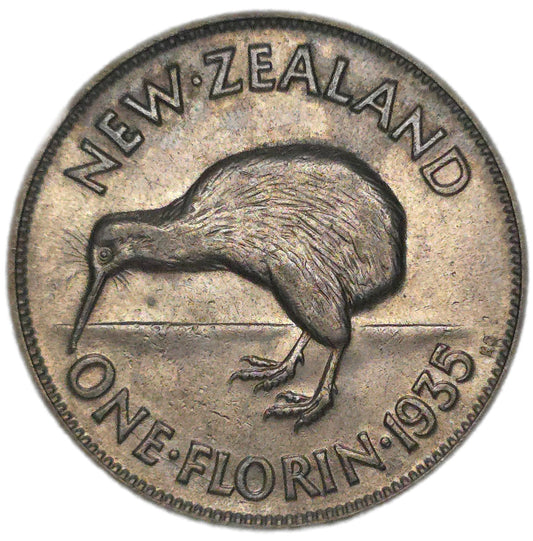1935 New Zealand Florin, gVF