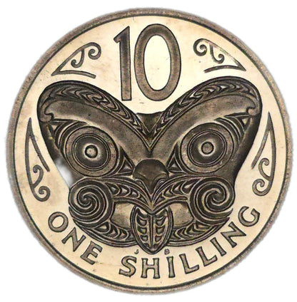 1967 New Zealand Ten Cents, Polished/Proof Like