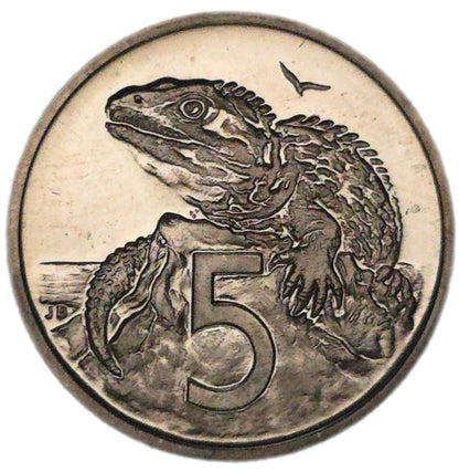 1967 New Zealand 5 Cents, Polished/Proof