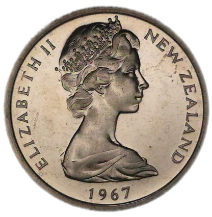 1967 New Zealand 5 Cents, Polished/Proof