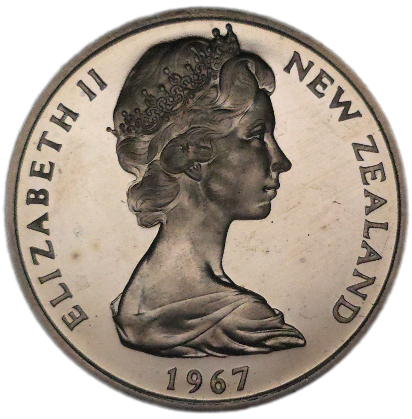1967 New Zealand Twenty Cents, Polished/Proof