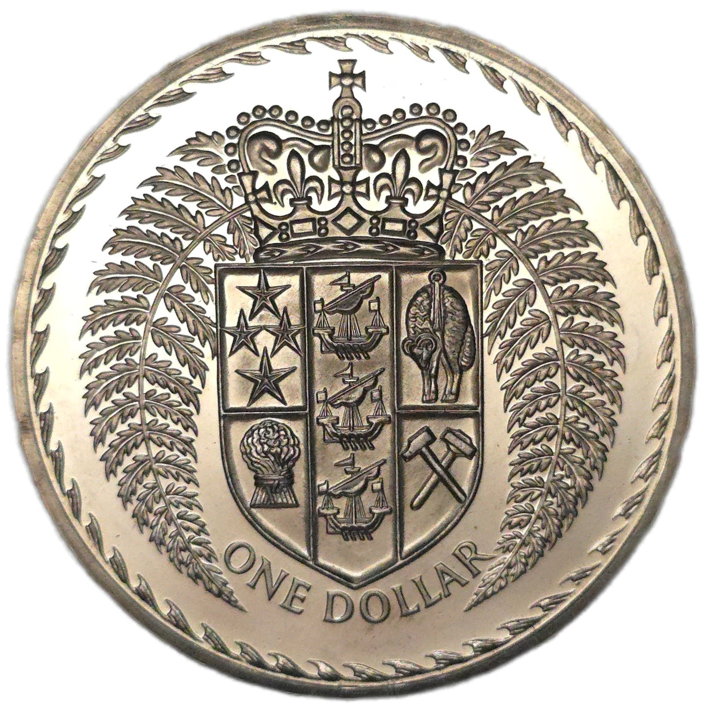1967 New Zealand One Dollar, Polished