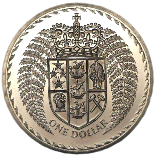 1967 New Zealand One Dollar, Polished