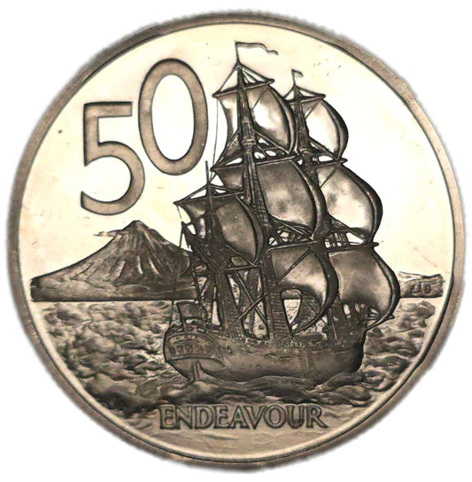 1967 New Zealand Fifty Cents, Polished/Proof