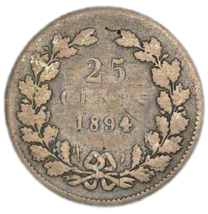 1894 Netherlands 25 Cents