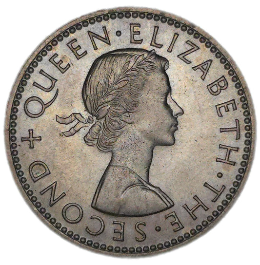 1956 New Zealand Shilling, aUNC
