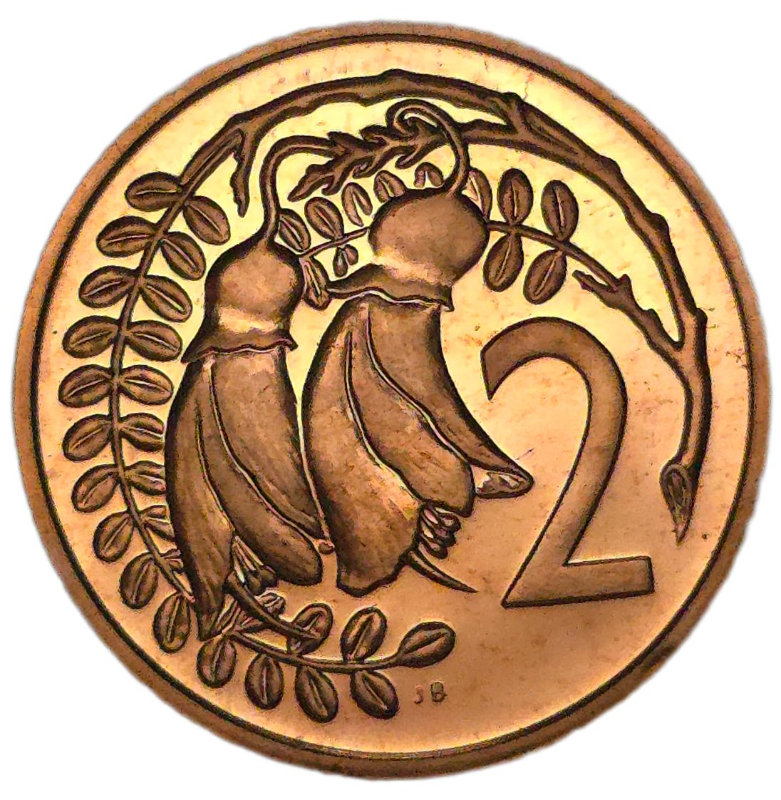 1967 New Zealand Two Cent Coin, Polished/Proof