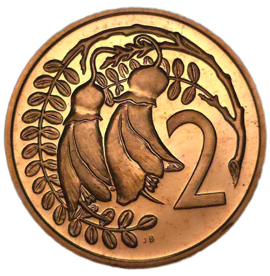 1967 New Zealand Two Cent Coin, Polished/Proof