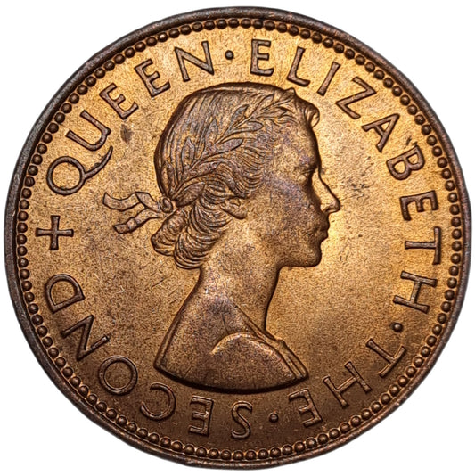 1965 New Zealand Half Penny, Uncirculated