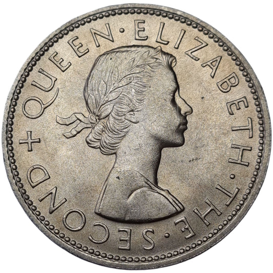1963 New Zealand Half Crown, Uncirculated