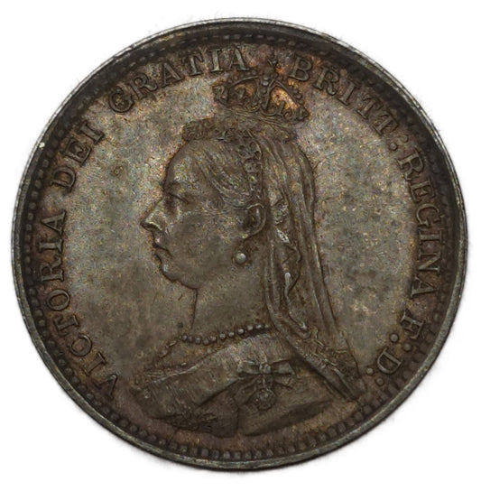 1889 UK Threepence .925 Silver, EF