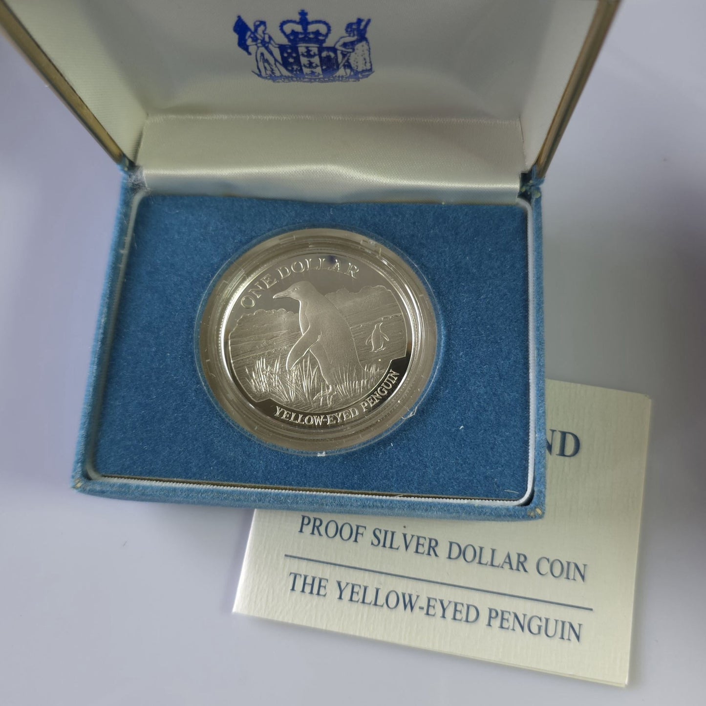 1988 One Dollar Yellow Eyed Penguin Proof, 92.5% Silver