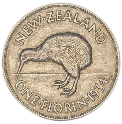 1934 New Zealand Florin, gVF
