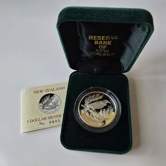 1996 Five Dollar Tui Proof, 92.5% Silver