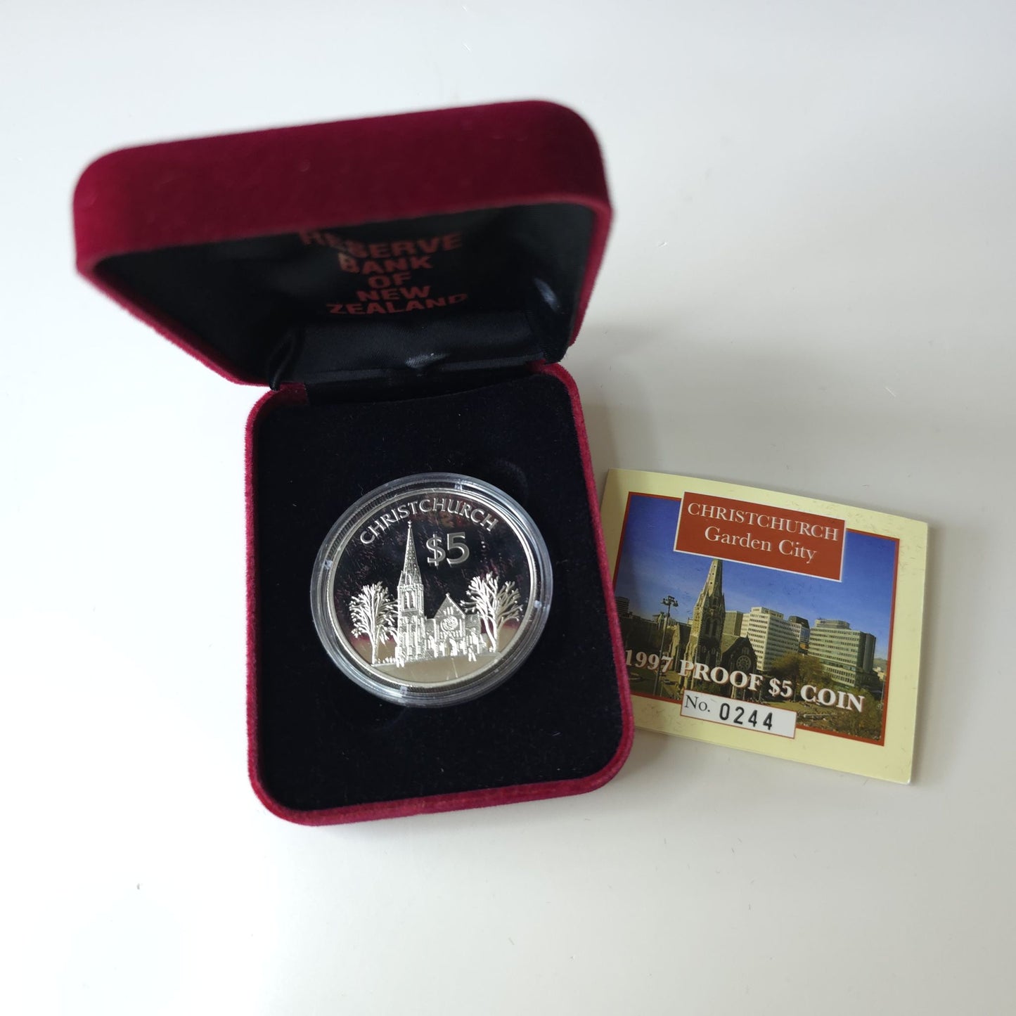 1997 Five Dollar Christchurch Proof, 92.5% Silver