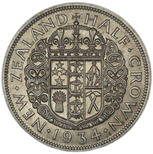 1934 New Zealand Half Crown, gEF