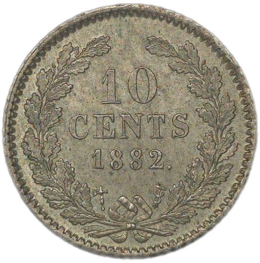 1882 Netherlands 10 cents - Arts & Entertainment > Hobbies & Creative Arts > Collectibles > Collectible Coins & Currency > Collectible Coins > Rare Coins from The Half Crown