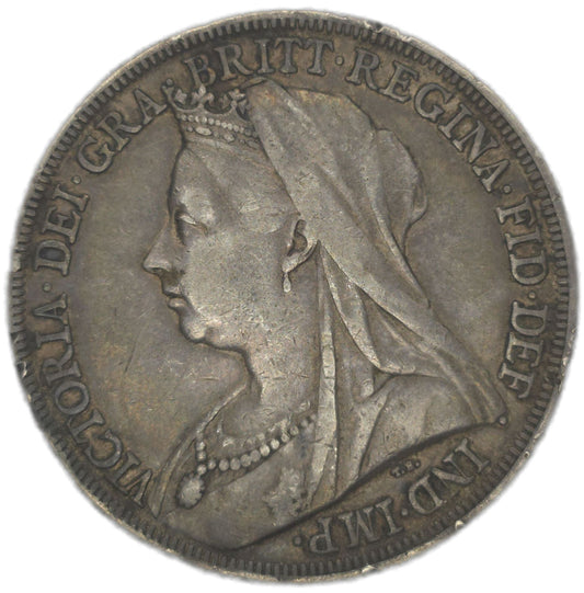 1898 UK Crown, gFine - Arts & Entertainment > Hobbies & Creative Arts > Collectibles > Collectible Coins & Currency > Collectible Coins > Rare Coins from The Half Crown