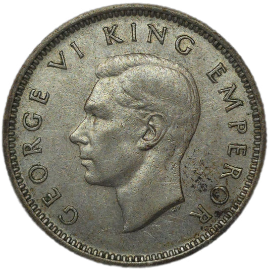 1945 New Zealand Sixpence, gVF