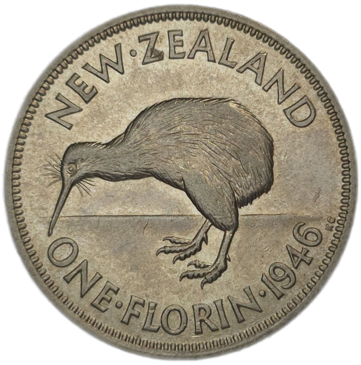 1946 New Zealand Florin, Flat Back, gVF - Arts & Entertainment > Hobbies & Creative Arts > Collectibles > Collectible Coins & Currency > Collectible Coins > Rare Coins from The Half Crown