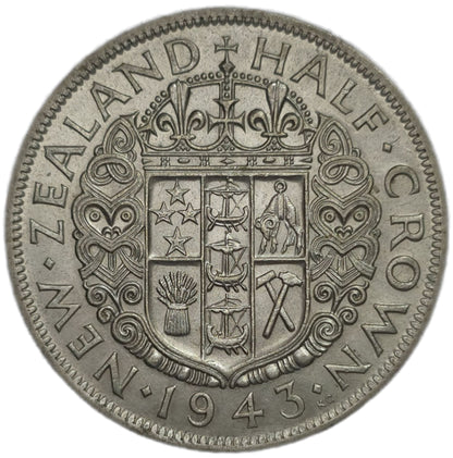 1943 New Zealand Half Crown, EF